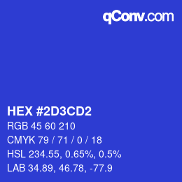 Color code: HEX #2D3CD2 | qconv.com