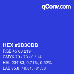 Color code: HEX #2D3CDB | qconv.com