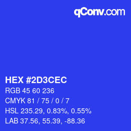 Color code: HEX #2D3CEC | qconv.com