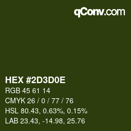 Color code: HEX #2D3D0E | qconv.com