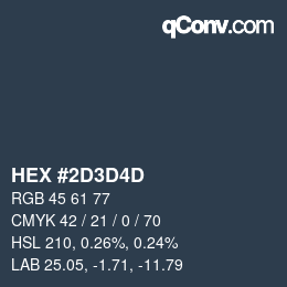 カラーコード: HEX #2D3D4D | qconv.com