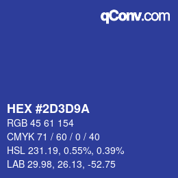 Color code: HEX #2D3D9A | qconv.com
