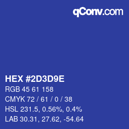 Color code: HEX #2D3D9E | qconv.com