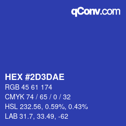 Color code: HEX #2D3DAE | qconv.com