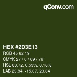 Color code: HEX #2D3E13 | qconv.com