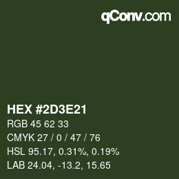 Color code: HEX #2D3E21 | qconv.com