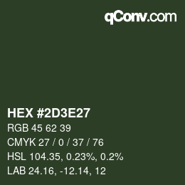 Color code: HEX #2D3E27 | qconv.com