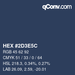 Farbcode: HEX #2D3E5C | qconv.com