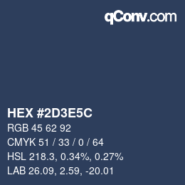 Code couleur: HEX #2D3E5C | qconv.com