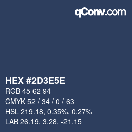 Color code: HEX #2D3E5E | qconv.com
