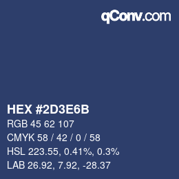Code couleur: HEX #2D3E6B | qconv.com