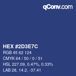 Color code: HEX #2D3E7C | qconv.com