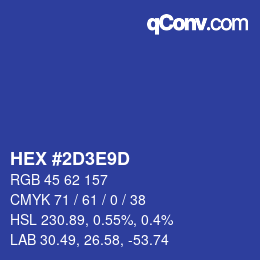 Color code: HEX #2D3E9D | qconv.com