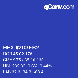 Color code: HEX #2D3EB2 | qconv.com