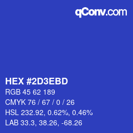 カラーコード: HEX #2D3EBD | qconv.com