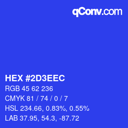 Color code: HEX #2D3EEC | qconv.com