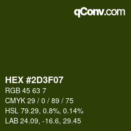 Color code: HEX #2D3F07 | qconv.com