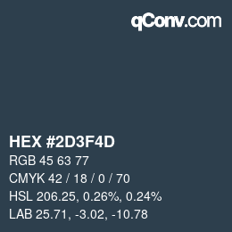 Color code: HEX #2D3F4D | qconv.com