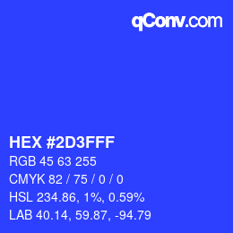 Color code: HEX #2D3FFF | qconv.com