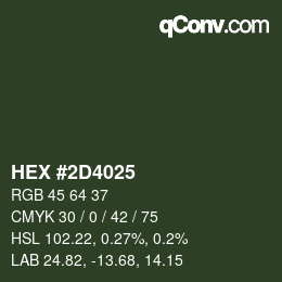 Color code: HEX #2D4025 | qconv.com