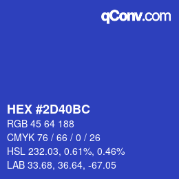 Código de color: HEX #2D40BC | qconv.com