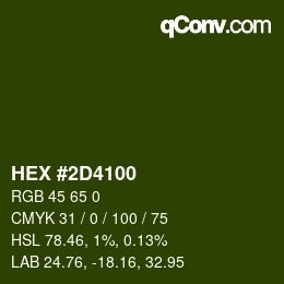 Color code: HEX #2D4100 | qconv.com