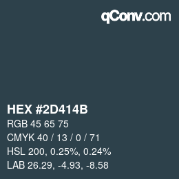 カラーコード: HEX #2D414B | qconv.com