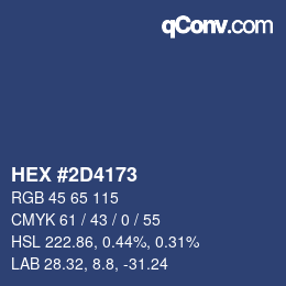 Farbcode: HEX #2D4173 | qconv.com