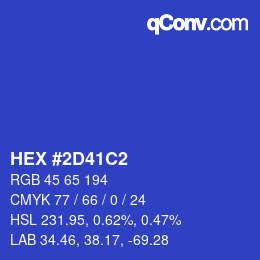 Color code: HEX #2D41C2 | qconv.com