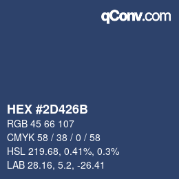 Color code: HEX #2D426B | qconv.com