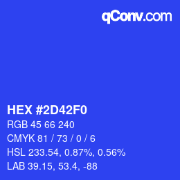 カラーコード: HEX #2D42F0 | qconv.com