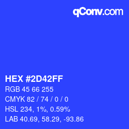 Color code: HEX #2D42FF | qconv.com