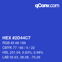 Color code: HEX #2D44C7 | qconv.com