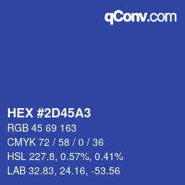 Color code: HEX #2D45A3 | qconv.com