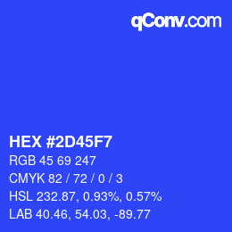 Color code: HEX #2D45F7 | qconv.com