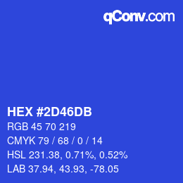 カラーコード: HEX #2D46DB | qconv.com