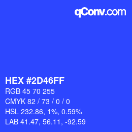 Color code: HEX #2D46FF | qconv.com