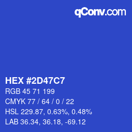 Color code: HEX #2D47C7 | qconv.com