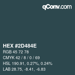 Código de color: HEX #2D484E | qconv.com