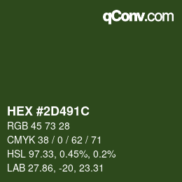 Color code: HEX #2D491C | qconv.com