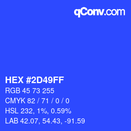 Color code: HEX #2D49FF | qconv.com