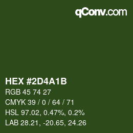 Color code: HEX #2D4A1B | qconv.com