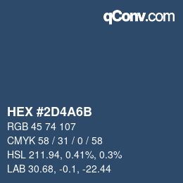 カラーコード: HEX #2D4A6B | qconv.com