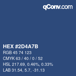 Color code: HEX #2D4A7B | qconv.com