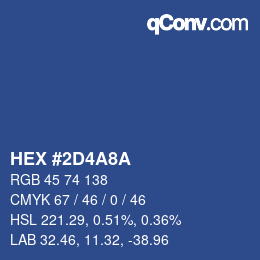 Color code: HEX #2D4A8A | qconv.com