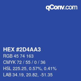 Color code: HEX #2D4AA3 | qconv.com