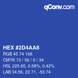 Color code: HEX #2D4AA8 | qconv.com