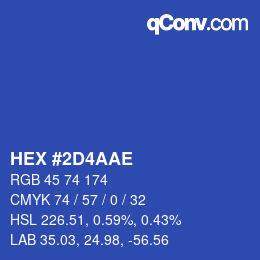 Color code: HEX #2D4AAE | qconv.com