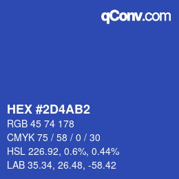 Color code: HEX #2D4AB2 | qconv.com