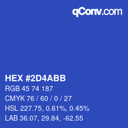 Color code: HEX #2D4ABB | qconv.com